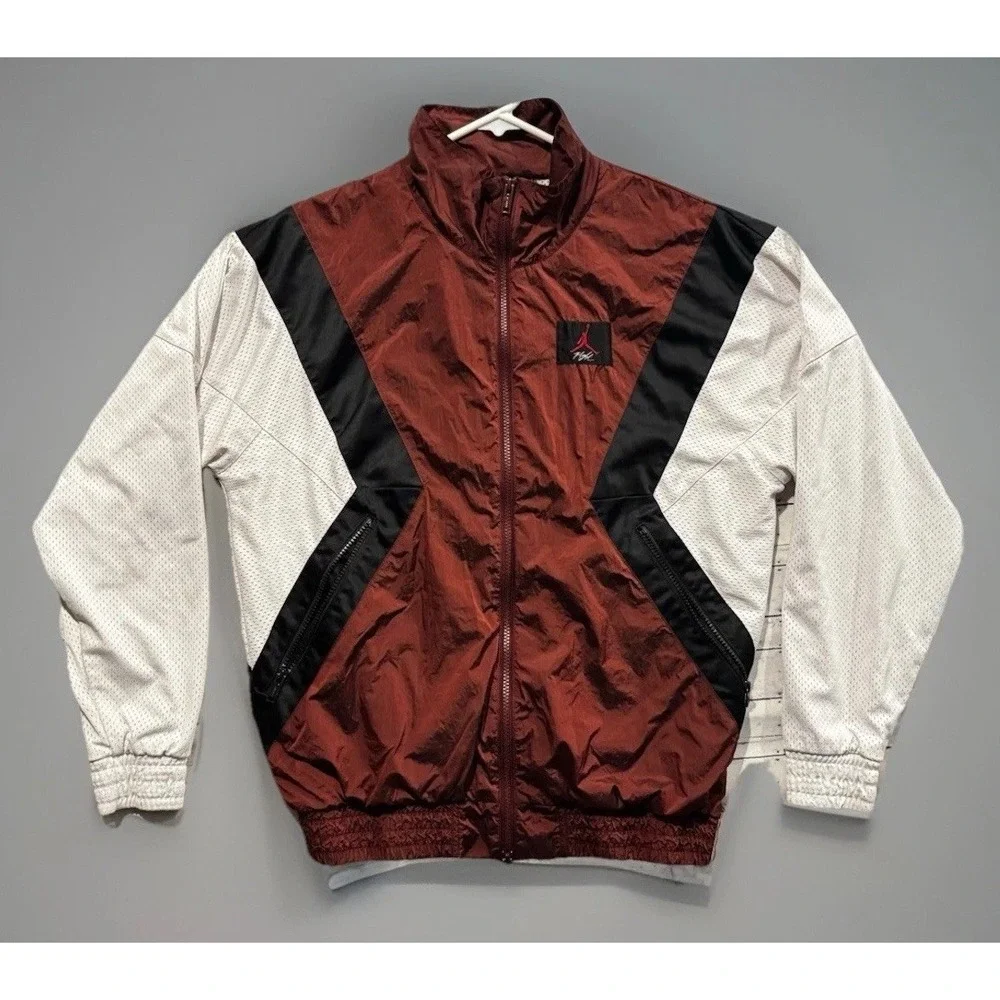 Nike Air Jordan Mens Flight AJ 5 Warm Up Jacket Sz S Maroon AO0555-687 W FLAW